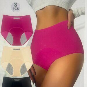 Morelect ~ 3pcs Comfortable Leakproof Period Panties - Wide Waistband ~ Size S